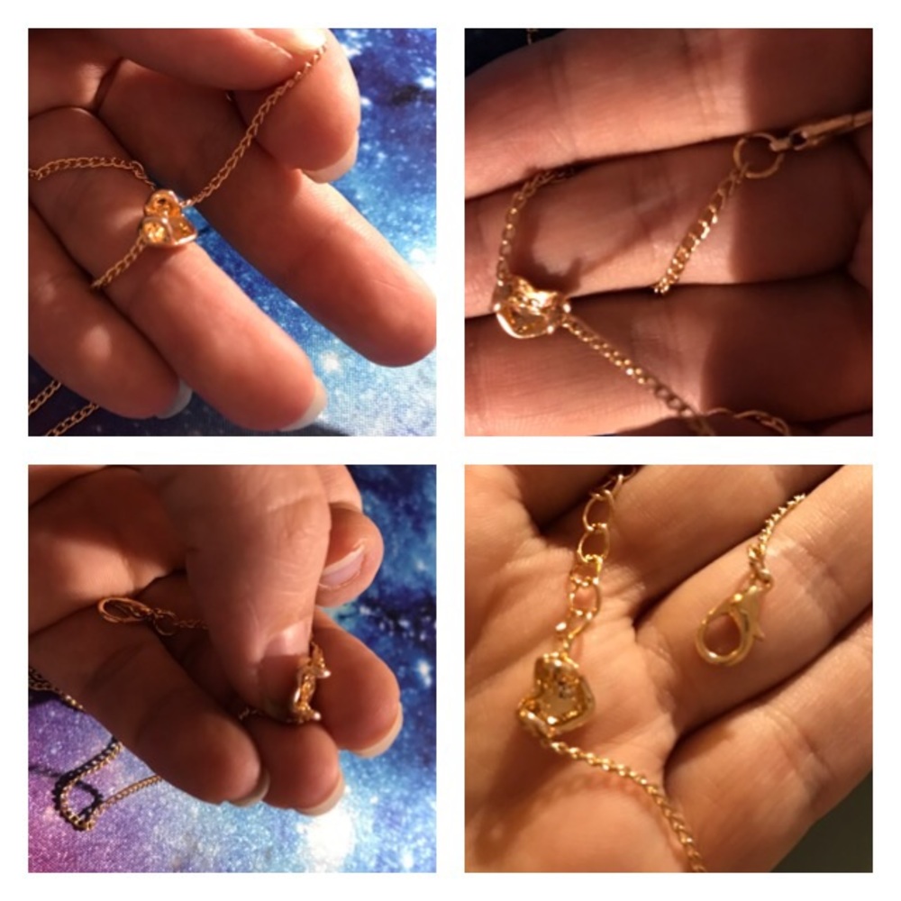 NEW!💙💎💛GOLDEN BUBBLE HEART💛💎💙PRETTY & DAINTY - Picture 5 of 8